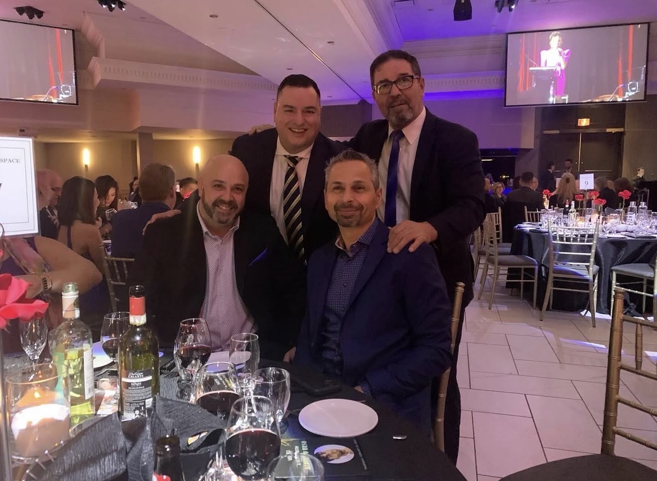 Pat Fortini with friends and supporters at a community gala dinner